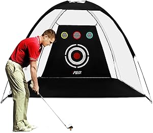 PGM Golf Net Golf Training Aids Practice Net for Backyard Swing Hitting Chipping with Target Bundles with Carry Bag and Golf Balls Indoor Outdoor Sports