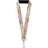 Buckle-Down Candy Land Lanyard, Candy Land Take Me To the Candy Character Collage Multi Color, Elastic