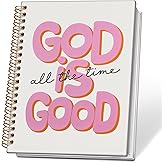 ETVISO Pink Bible Journal Notebook for Women, Inspirational Christian Gifts for Women, Prayer Bible Supplies Journal, Church Notes Notebook, Cute Preppy Aesthetic Hardcover Spiral Notebooks 5.5x8.3