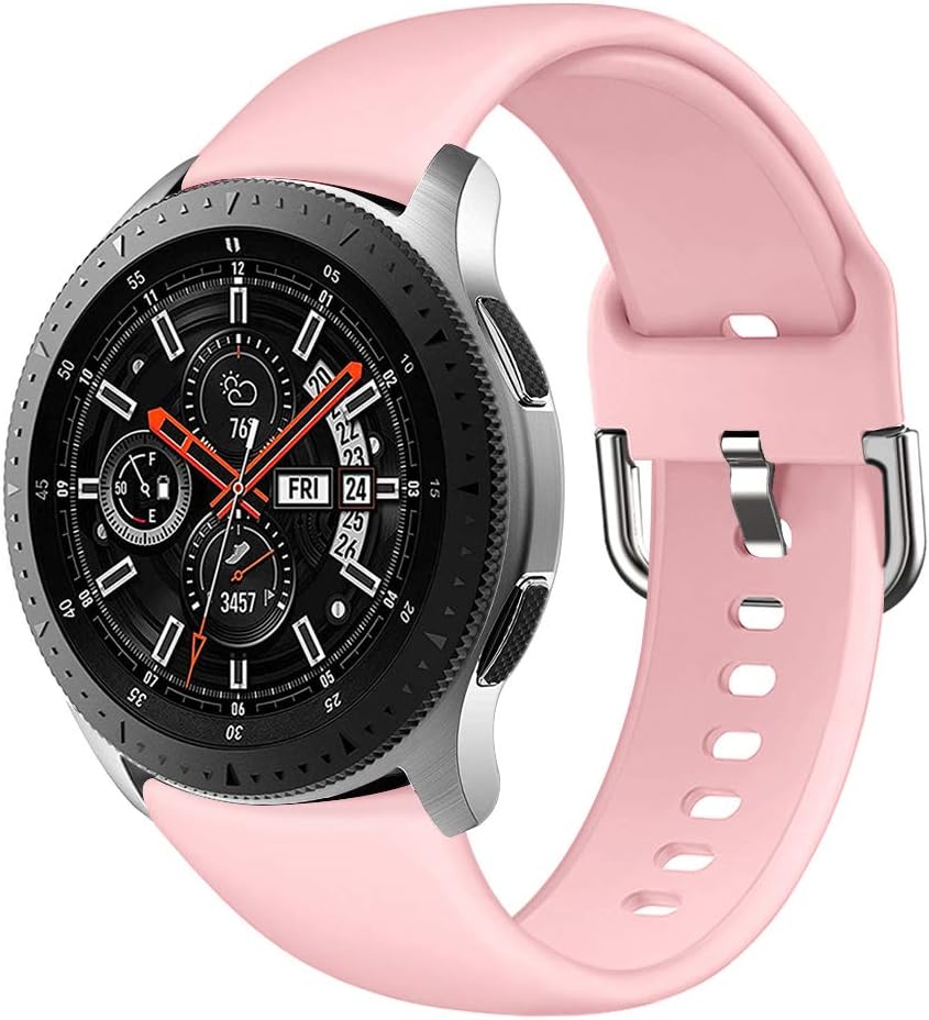 Compatible with Samsung Galaxy Watch 46mm Bands, Gear S3 Frontier / Classic Band, GHIJKL 22mm Soft Silicone Breathable Replacement Sport Strap Wristband for Galaxy Watch 3 45mm / 46mm / Gear S3, Women Men, Large Small