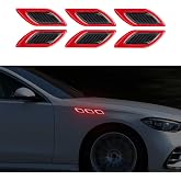RUIANTE Car Fender Hood Bumper Safety Protector Warning Reflective Stickers | 6PCS Red，Anti-Collision，Anti-Scratch，Night Safety Luminous Decals，Universal for SUV Pickup Trucks