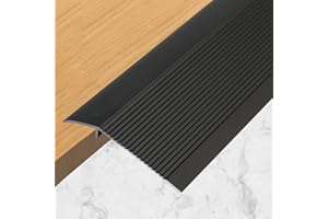 SAFEACET 4 inch Floor Transition Strip Wood to Tile, 36" Black Aluminum Carpet to Tile Transition Strip, Interior Metal Thresholds for Doorways Vinyl Laminate…