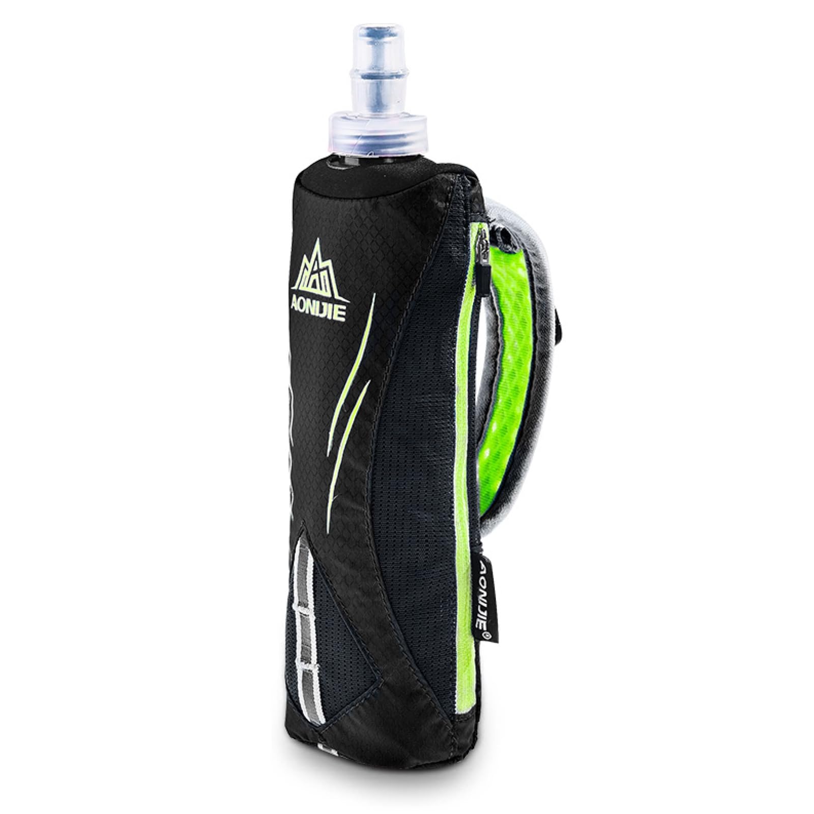 TRIWONDER Handheld Running Water Bottle with Hand Strap Collapsible Soft Flask for Runners Leakproof Hydration Pack Carrier for Jogging Hiking (Black - 500ml) — image 1