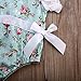 Kids Baby Girl Clothes Lace Floral Cotton Romper Bodysuit Jumpsuit Outfits (12-18 Months, Blue Floral)