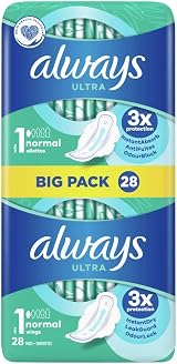 Always Ultra Normal Size 1 with Wings Sanitary Towels 28x