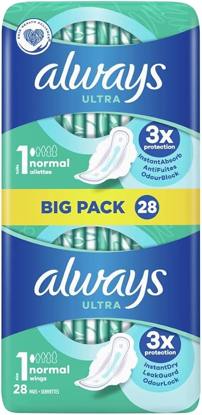 Always Ultra Normal Size 1 with Wings Sanitary Towels 28x