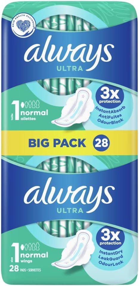 Always Ultra Normal Size 1 with Wings Sanitary Towels 28x