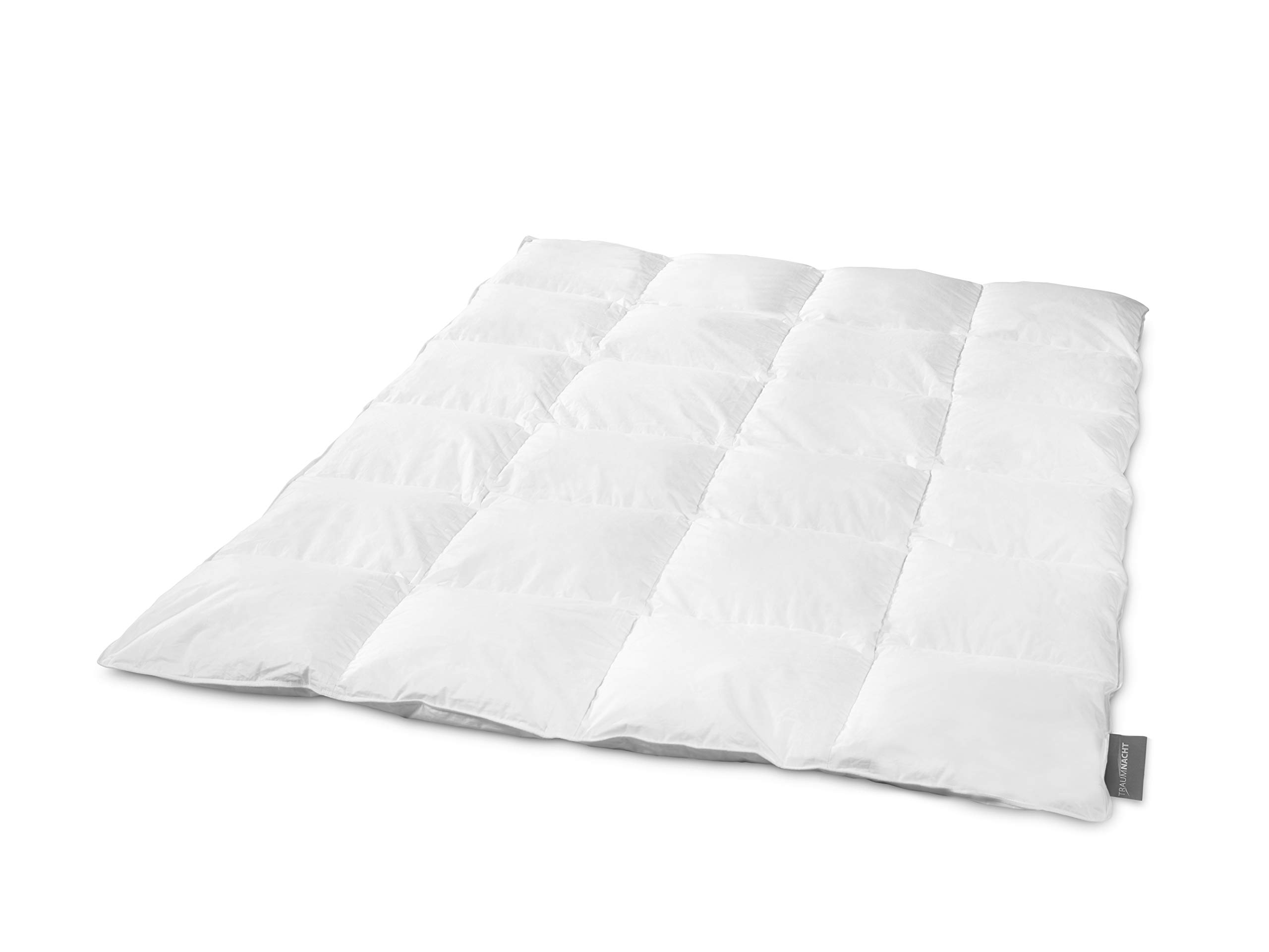 Traumnacht Basic warm down duvet with white down (60%) and feathers (40%), DIN EN 12934, 155 x 220 cm, down pass and Öko-Tex certified, produced according to German quality standards