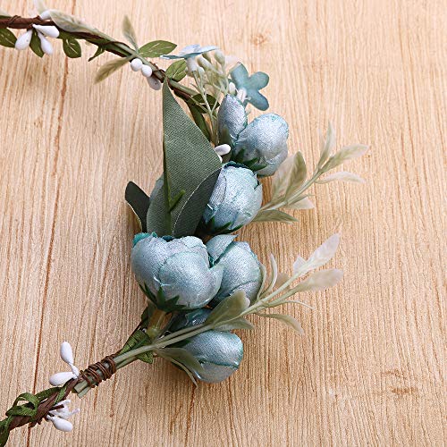Berry Leaf Flower Headband Wedding Hair Wreath Floral Garland Photograph - Thumbnail 3