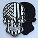 SpaceAuto Bundle 3 Pieces Skull Head w/ USA American Flag Military Tactical Morale Badge Hook Loop Fastener Patch 3.54