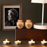HOOMTREE Bamboo Small Urns Set of 2 Tree of Life Pattern Cremation Ashes view 7