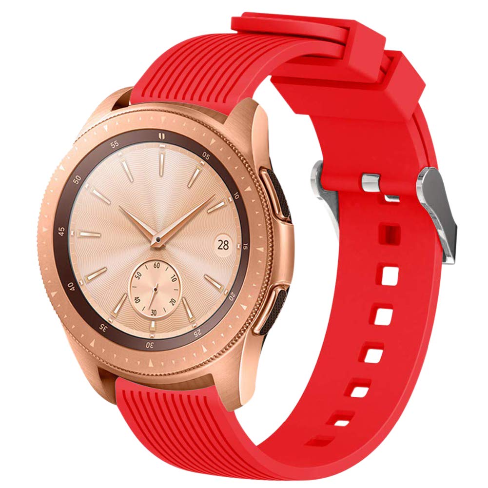 FunBand Strap Compatible with Gear Sport Armband, 20mm Silikon Armband Ersatz Watch Strap Compatible with 20mm Universal Strap/Samsung Gear Sport/Gear S2 Classic/Galaxy Watch 42mm (42mm,Rot)