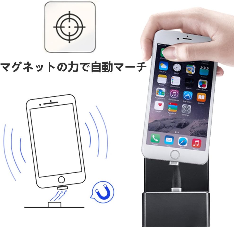 Amazon Co Jp Typec Usbc マグネット式 ケーブル 充電スタンド 通信 スタンドセット パソコン 周辺機器