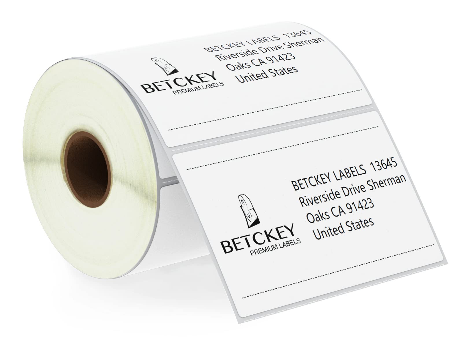 BETCKEY - 102mm x 64mm (4 in x 2.5 in) Shipping & Multipurpose Thermal Labels, 620 Perforated Labels per Roll, Compatible with Zebra & More Printers