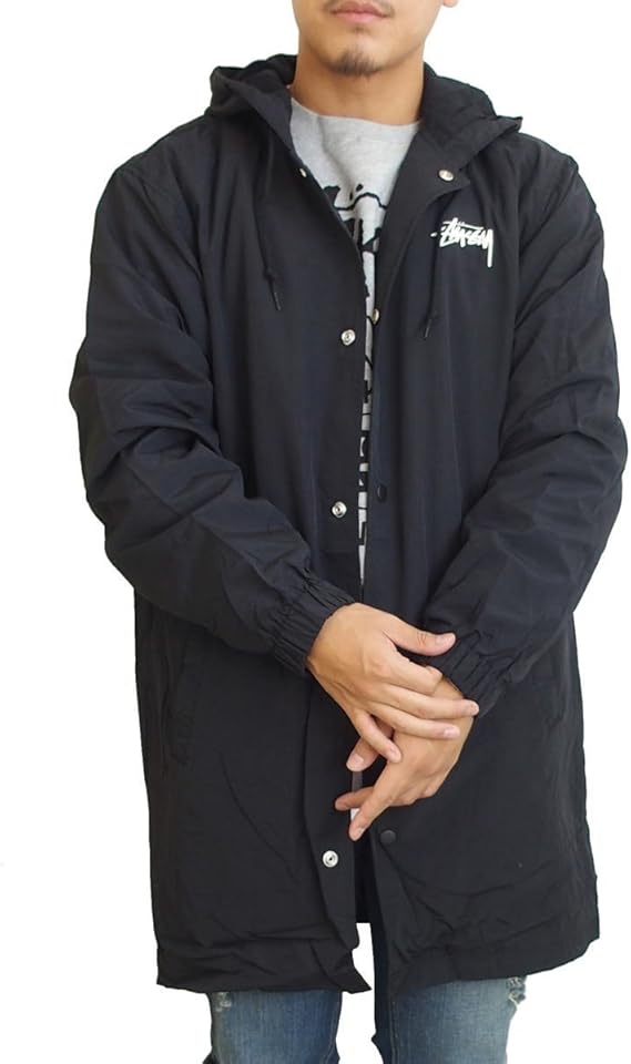 Amazon ステューシー Stussy Ss Link Long Stadium Jacket ロングジャケット スタジャン メンズ 大きいサイズ L Black 並行輸入品 コート ジャケット 通販