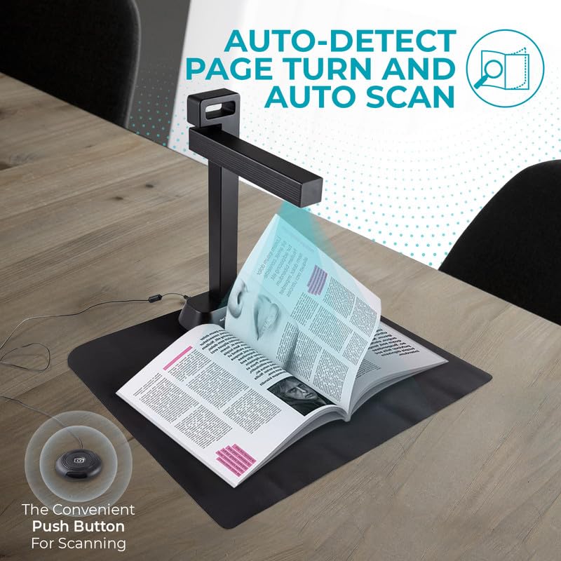 IRIScan Desk Scanner v6business: 13MP/21MP Visualizer, Portable, Book Scanner with AI Curve Flattening, Win Mac Compatible