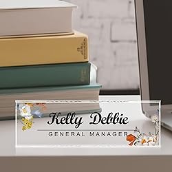 Name Plate for Desk Personalized Office Acrylic