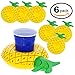 U.S. Pool Supply Inflatable Floating Pineapple Drink Holder Set (6 Pack) - Float Beverage Cans, Cups & Bottles - Fun Kid & Adult Pool Party