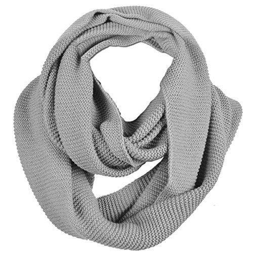 Mens Vintage Scarf Knit Infinity Scarf Winter Soft Warm Scarves (81b-LGrey)
