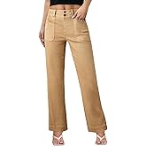 Sidefeel Women's Wide Leg Jeans High Waisted Stretchy Tummy Control Straight Leg Denim Pants