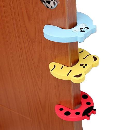RKs Moms Touch (Set of 4) Door Stopper Cartoon for Kids and Baby Safety Pinch Guard and