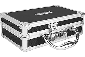 Vaultz Medicine Safe Case w/Combination Lock - Pack of 1 Cases, 8.35 x 5 x 2.5" - Black