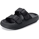 Weweya Sandals for Women and Men - Pillow Slippers - Double Buckle Adjustable Slides - EVA Flat Sandals