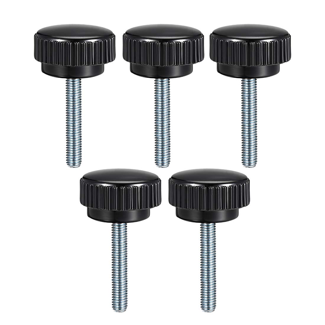sourcing map M8 x 40mm Male Thread Knurled Clamping Knobs Grip Thumb Screw on Type 5 Pcs
