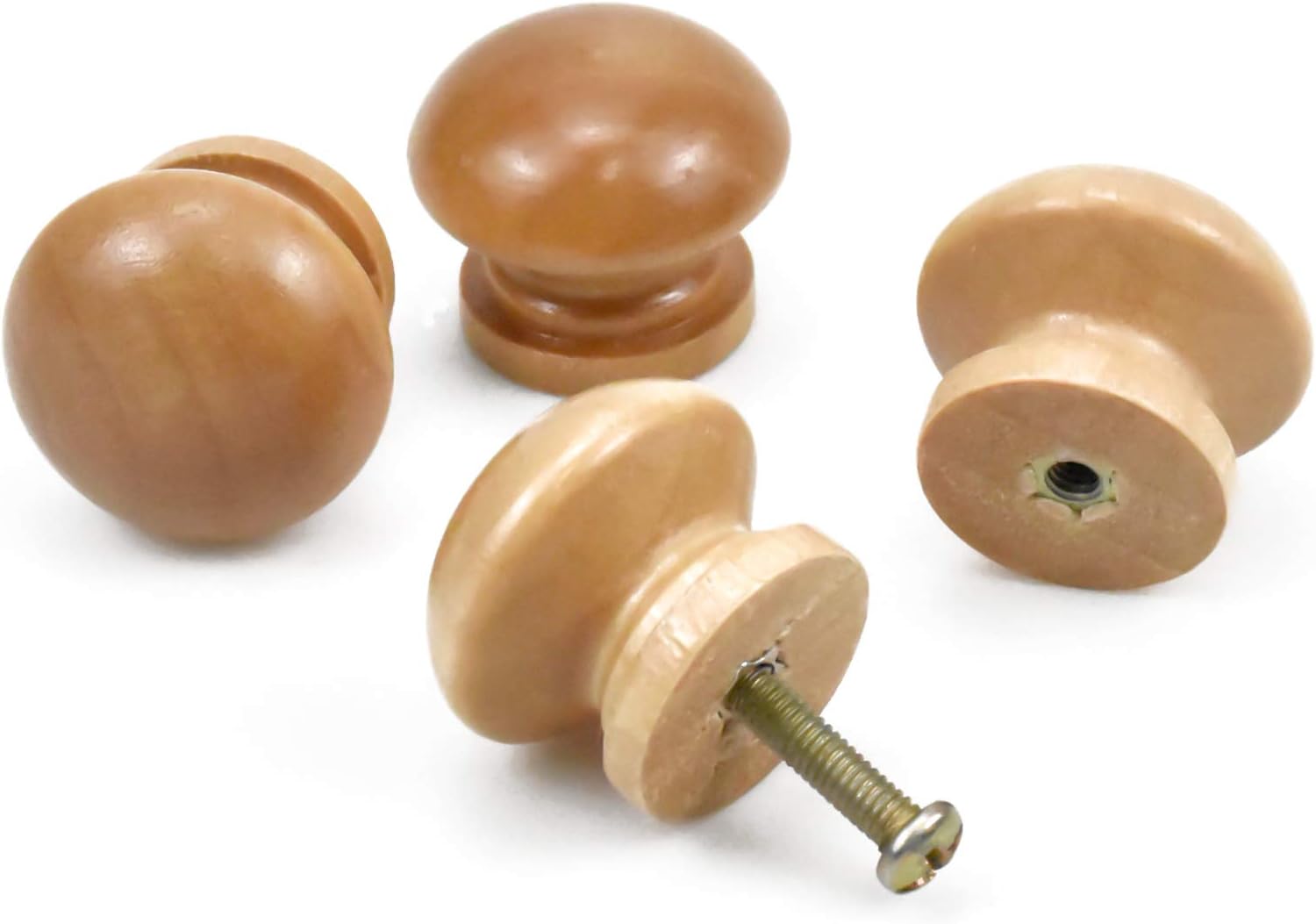 Jinlaili 12PCS Wooden Cabinet Knobs, 28MM Round Vintage Drawer Pulls - Image 5