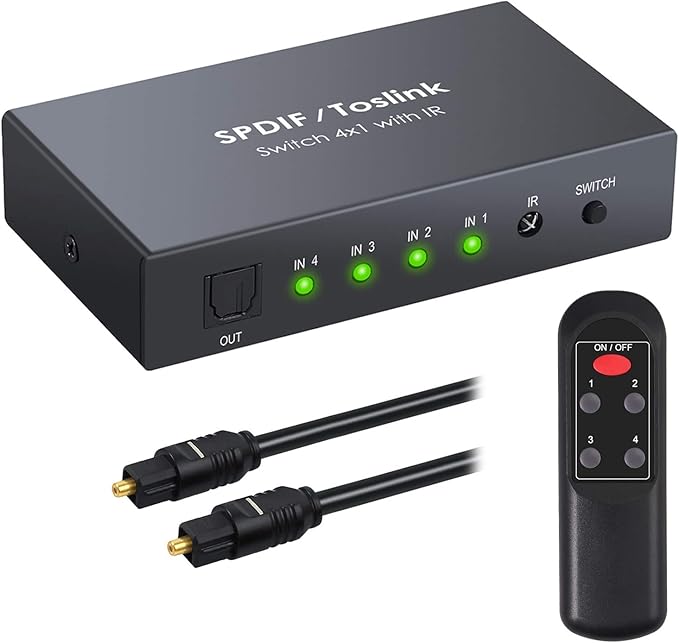 ESynic Toslink Audio Splitter 1x3 - Optischer Verteiler Für Soundbar Und Heimkino