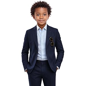 Netsky Boys Linen Suit Slim Fit 2 Piece Casual Wedding Tuxedo Lightweight Summer Jacket Pants Set for Boy Prom