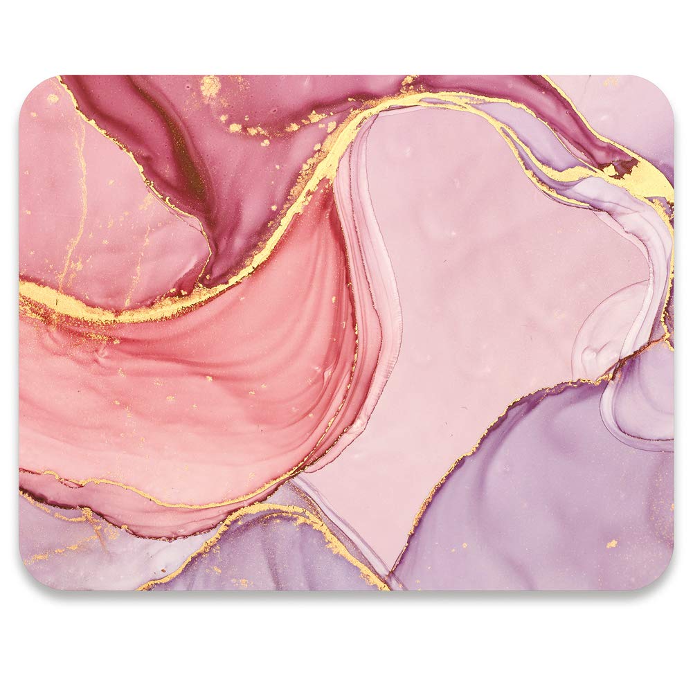 Audimi Mouse Pad Pink and Purple Marble Mouse Mat Non-Slip Rubber Base for Laptop PC Office Working Gaming