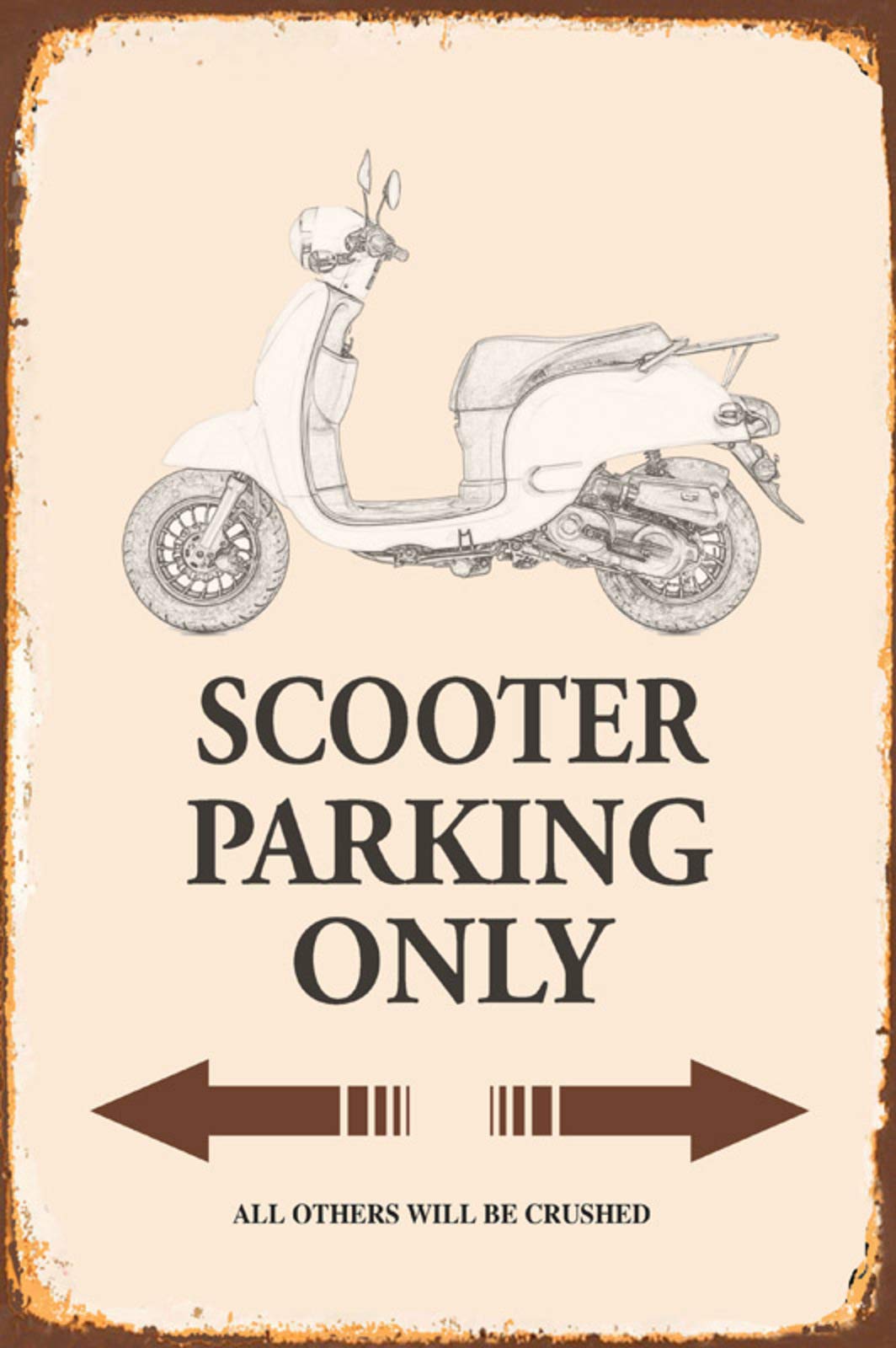 Schatzmix Treasure Mix Quote Parking Only Metal Sign 20 x 30 cm Wall Decoration Tin Sign Sheet Metal Multi-Coloured