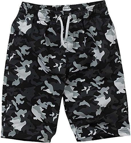H2O Kids Boys Swim Board Shorts Trunks Quick Dry Elastic Waist Shark Camo Stripe Print UK Seller