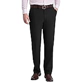 Men's Classic Fit Flat Front Dress Pants Expandable Waist Wrinkle Free Suit Pants for Men