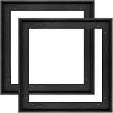 FOLKOR Floating Canvas Frame for 8x8 Inch Painting 0.6-0.8" Deep,Black | Set of 2,Easy Framing,Floater Frame for Canvas Prints Artist Studio Gallery Wall Art Prints Diamond Painting Paint by Numbers
