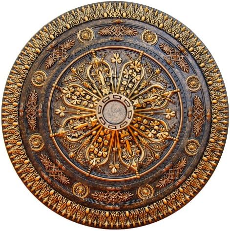 Fine Art Deco Arabic Caprice Hand Painted Ceiling Medallion 37-1/2 In. Finished in Bronze and Gold by Fine Art Deco