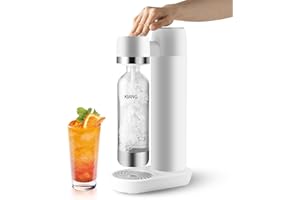 Soda Streaming Machine Water Carbonator - Soda Maker，Sparkling Water Maker For Home Use- No CO2 Cylinder Included KIANG Drinkmate Bottles For Sports (Stainless -white)