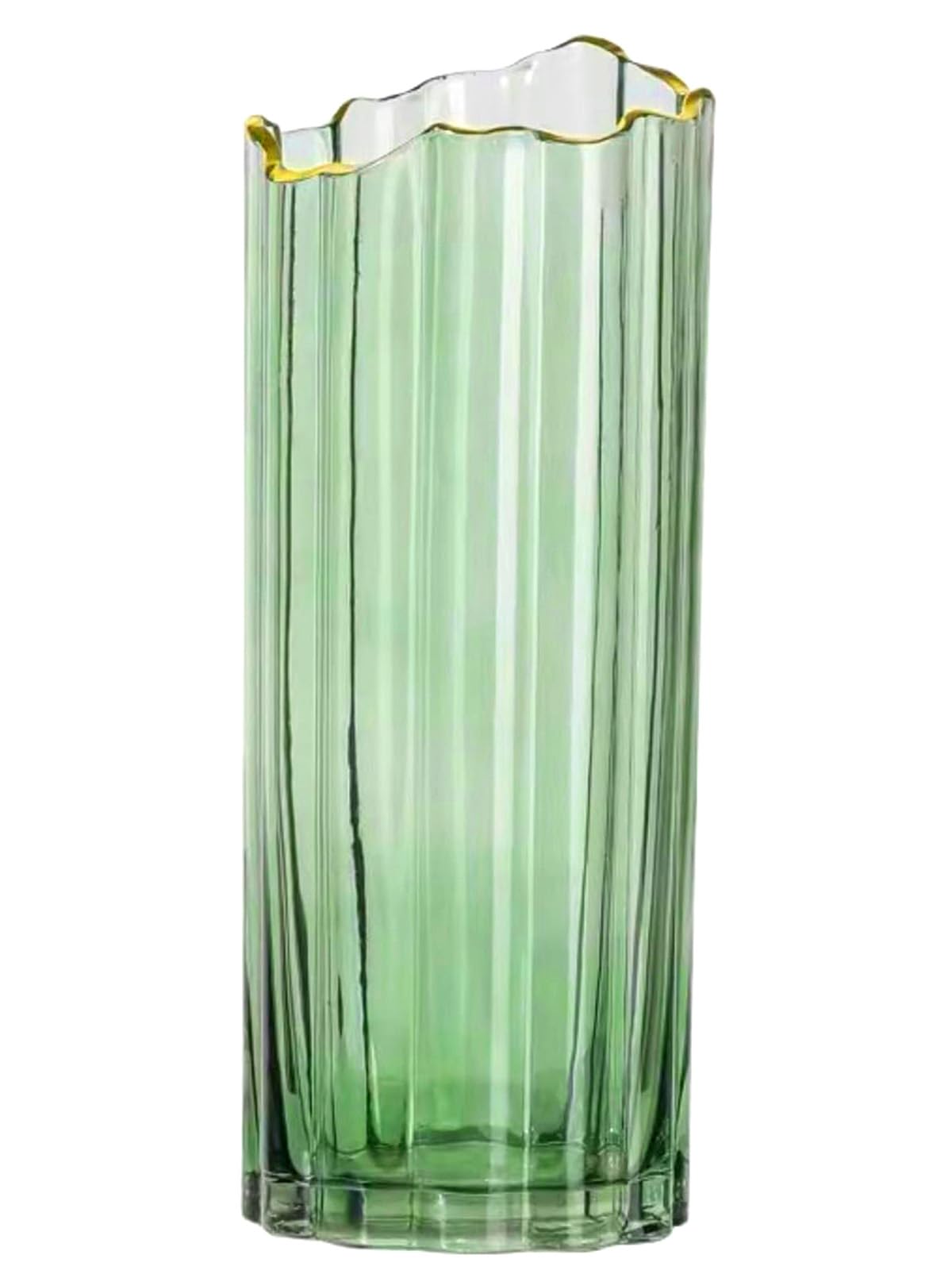 PEPAXON Tall Glass Vase for Flower Vase Heavy Large Cylinder Vase Home Decoration Green12x30cm