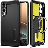 Spigen Tough Armor (Ai) MagFit Designed for Galaxy S25 Edge Case [Fast Wireless Charging/Magnet for Galaxy], [Kickstand] (2025) - Black