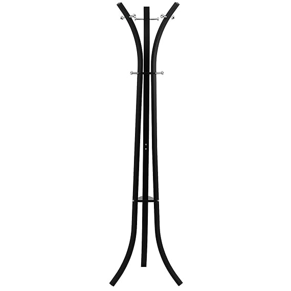 SONGMICS Metall Garderobenständer Kleiderständer 176 cm hoch Schwarz - Edel und sehr Stabil RCR01B