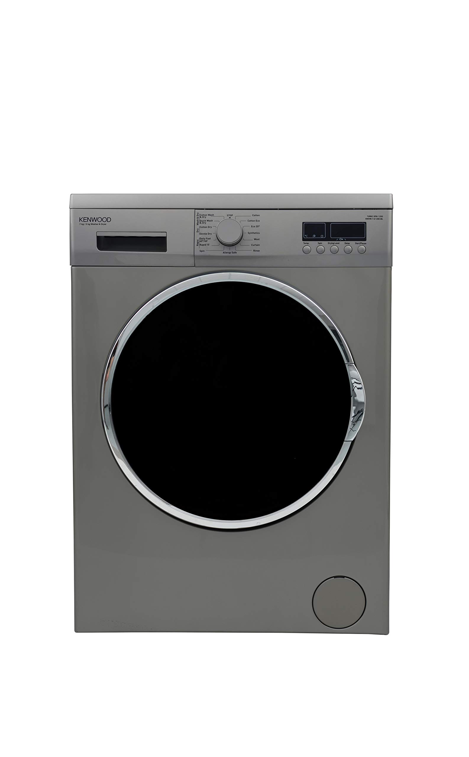 Kenwood 7 Kg Wash & 5 Kg Dry 1200 RPM Washer & Dryer, Silver KWDVB 75/1200 SEL price in UAE