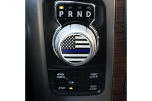 GODTERA Gear Shift Switch Knob Cover Aluminium Dial Shifter Trim Plate for Dodge Ram 1500/2500, Dodge Durango, Chrysler 300/200/Pacifica & Voyager (American Flag B)