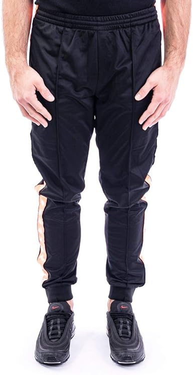 black polyester joggers
