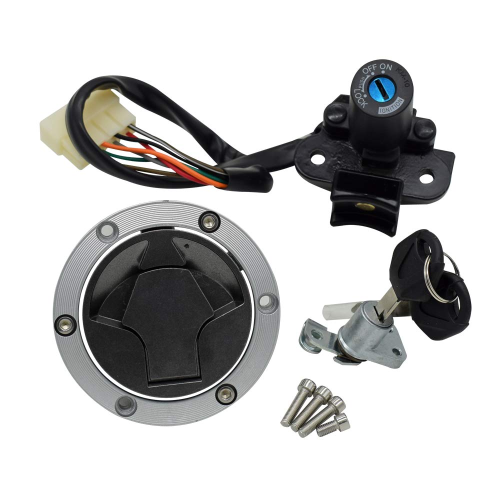 Photo 1 of Compatible with Kawasaki Ninja 250R EX250J 300 EX300 2008-2015 Motorcycle Ignition Switch Kit Assembly Fuel Gas Cap Tank Cover with 2 Keys