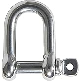 MarineNow 316 Stainless Steel D-Shackle – Marine Grade Heavy-Duty Shackle with Screw Pin, Rust & Corrosion Resistant for Boat, Anchor Chain, Rigging, Towing (Choose Size & Pack Quantity: 4mm–16mm)