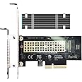 GLOTRENDS M.2 PCIe NVMe 4.0/3.0 Adapter with 0.12 Inch Thick M.2 Heatsink for M.2 PCIe SSD (NVMe and AHCI), PCIE 3.0X 4 Full