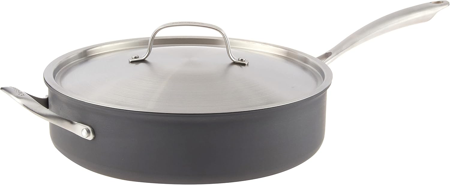Cuisinart GG33-30H GreenGourmet Hard-Anodized Nonstick 5-1/2-Quart Saute Pan with Helper Handle and Cover: Green Chicken Fryer: Kitchen & Dining