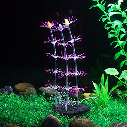 Uniclife Strip Coral Plant Ornament Glowing Effect Silicone Artificial Decoration for Fish Tank