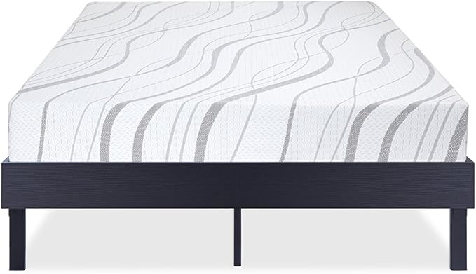 Amazon Com Sleeplace 14 Inch Modern Wood Platform Bed Frame Steel Slat Support Classic Black Queen Furniture Decor